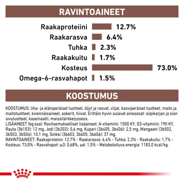 Royal Canin Veterinary Diets Gastrointestinal Recovery Ultra Soft Mousse kissoille ja koirille märkäruoka 195 g - Image 3